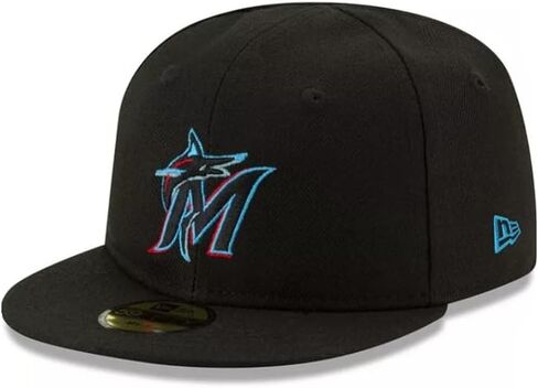 New Era Infant Miami Marlins Authentic Collection on Field My First 59Fifty Forted Hat Size 6 Black/Blue in Saudi Arabia
