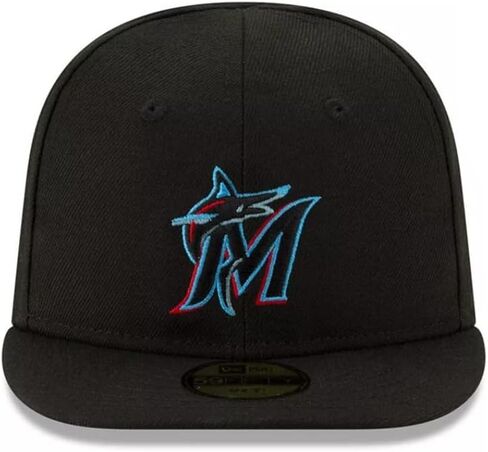 New Era Infant Miami Marlins Authentic Collection on Field My First 59Fifty Forted Hat Size 6 Black/Blue in Saudi Arabia