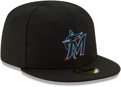 New Era Infant Miami Marlins Authentic Collection on Field My First 59Fifty Forted Hat Size 6 Black/Blue in Saudi Arabia