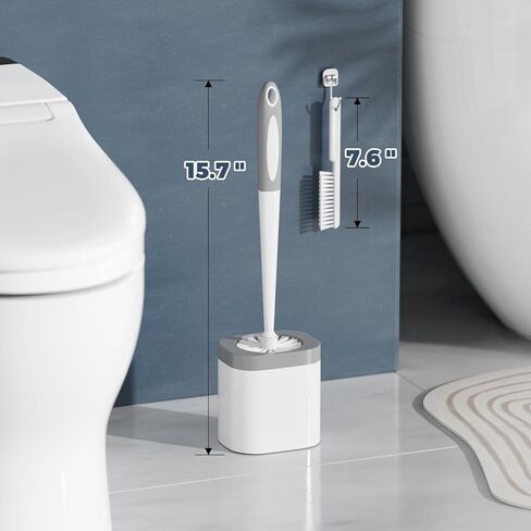 Toilet Brush, 4 Pack Toilet Brush and Holder Set Bathroom Accessories, Toilet Bowl Brush and Holder with 4 Crevice Brush for Bathroom, Toilet Scrubber Brush, White in Kuwait