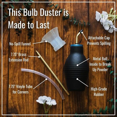 Dr. Killigan's The Insect Buster - Bulb Duster, Sprayer, Applicator, Dispenser for Diatomaceous Earth and Other Powders - Effective Dust Application Tool - Large (14oz) in Kuwait