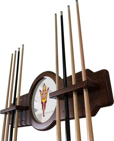 Holland Bar Stool Co. Arizona State Cue Rack in Navajo Finish with Pitchfork Logo in Saudi Arabia
