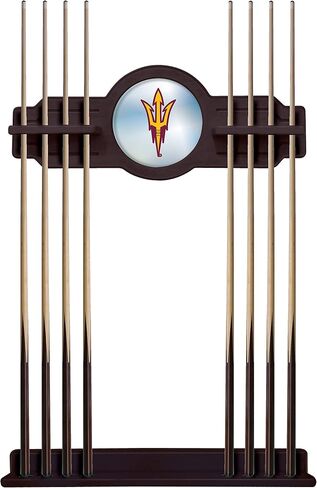 Holland Bar Stool Co. Arizona State Cue Rack in English Tudor Finish with Pitchfork Logo in Saudi Arabia