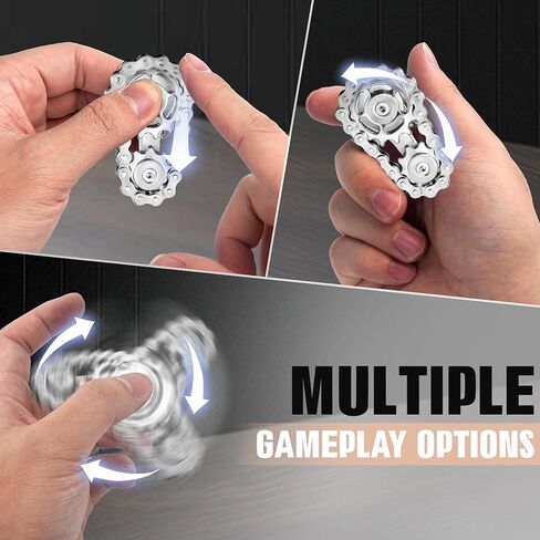 Fidget Spinners Toys for Adults Metal Figette Bike Chain Pain Stim Fidgets Toy for Teens ADHD Cool Gadgets Desk Offices Gift Anxiety Relief Items Stress Tool Sensory Spiky Toy for Autism - Colorful in Kuwait