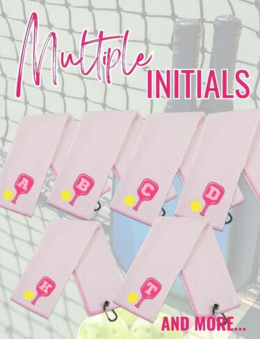 Embroidered Pickleball Towel, Funny Gift for Women, 16"x 24" Microfiber Towel, Pink, Initial C in Saudi Arabia