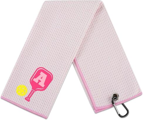 Embroidered Pickleball Towel, Funny Gift for Women, 16"x 24" Microfiber Towel, Pink, Initial C in Saudi Arabia