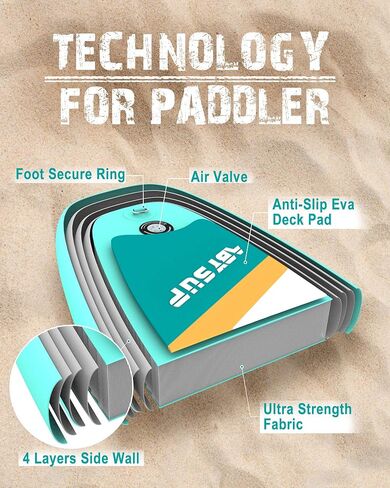 Paddle Boards 10'/10'6"/11'Wide Inflatable Stand Up Paddle Board with Premium SUP Board Accessories for Adults & Youth of All Skill Levels in Saudi Arabia