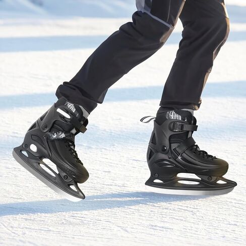 Nattork Ice Skates 4 أحجام قابلة للتعديل للأطفال الفتيان ، التزلج على الجليد المبتدئين في الهواء الطلق ، الحماية الصعبة الناعمة والمريحة للأطفال في سن المراهقة in Saudi Arabia