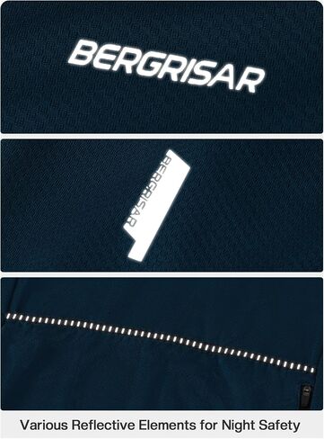 Bergrisar Cycling Jersey Men Sleeves Half Zip Bike Jersey مع قميص الدراجة الجبلية لركوب الدراجات في جيب السحاب in Kuwait