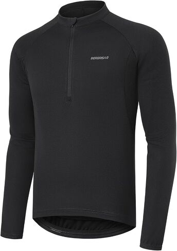 Bergrisar Cycling Jersey Men Sleeves Half Zip Bike Jersey مع قميص الدراجة الجبلية لركوب الدراجات في جيب السحاب in Kuwait