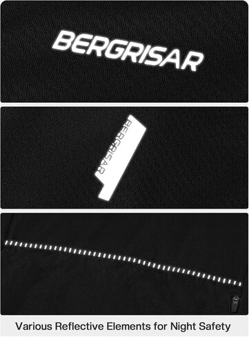 Bergrisar Cycling Jersey Men Sleeves Half Zip Bike Jersey مع قميص الدراجة الجبلية لركوب الدراجات في جيب السحاب in Kuwait