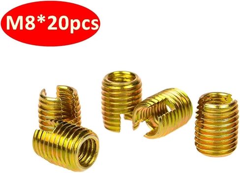 Idomin 20pcs M8 Tepting Throop مؤشر ترابط إدراج المسمار المسمار ، M8 * 1.25 * 15mm 302 من نوع Slotted Type Wire Repress Feth in Saudi Arabia