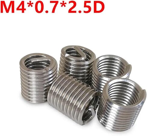 Idomin 100pcs M4*0.7 * 2.5D Wire Thread Insert, M4x2.5d Wire Screw Sleeve, M4 Screw Bushing Helicoil Wire Thread Repair Inserts SUS304 in Saudi Arabia