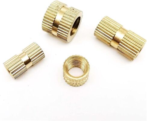 Idomin 10/25pcs M1.6 M2 M2.5 M3 M4 M5 Solid Brass 3D Printer Hot Melt Thread Injection Molding Knurl Embedded Nutsert Insert Nut(8mm Long,25pcs M3(OD 4.2mm)) in Saudi Arabia