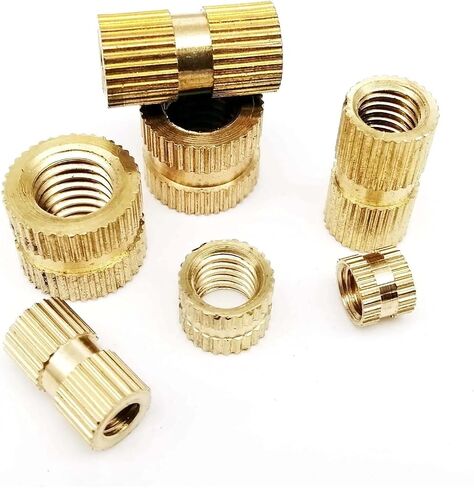 Idomin 10/25pcs M1.6 M2 M2.5 M3 M4 M5 Solid Brass 3D Printer Hot Melt Thread Injection Molding Knurl Embedded Nutsert Insert Nut(8mm Long,25pcs M3(OD 4.2mm)) in Saudi Arabia