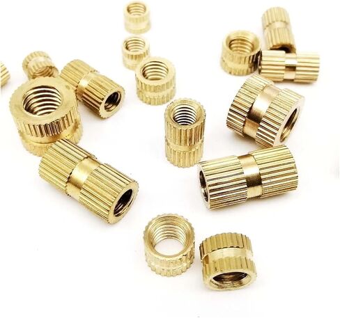 Idomin 10/25pcs M1.6 M2 M2.5 M3 M4 M5 Solid Brass 3D Printer Hot Melt Thread Injection Molding Knurl Embedded Nutsert Insert Nut(8mm Long,25pcs M3(OD 4.2mm)) in Saudi Arabia