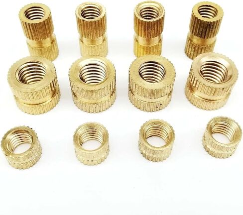 Idomin 10/25pcs M1.6 M2 M2.5 M3 M4 M5 Solid Brass 3D Printer Hot Melt Thread Injection Molding Knurl Embedded Nutsert Insert Nut(8mm Long,25pcs M3(OD 4.2mm)) in Saudi Arabia