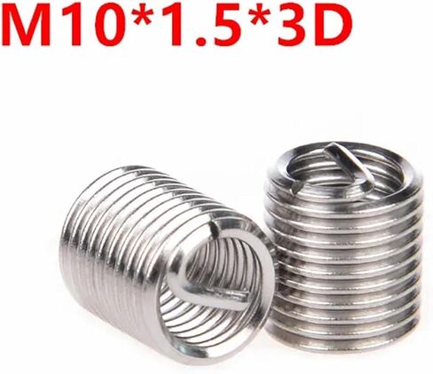 Idomin 50pcs M10 * 1.5 * 3D إدراج مؤشر ترابط الأسلاك 3D ، كم برغي سلك M10x3d ، M10 المسمار جلبة هليكوبوت سلك الإدراج SUS304 in Saudi Arabia