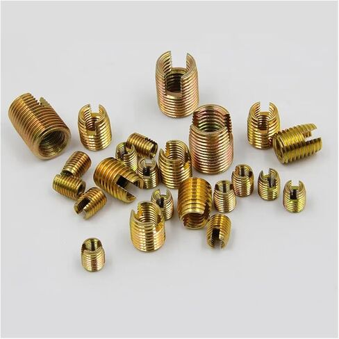 Idomin 20pcs M6 Self Tapping Thread Insert Screw Bushing, M6*1.0 * 12mm 302 Slotted Type Wire Thread Repair Insert Steel with Zinc in Saudi Arabia