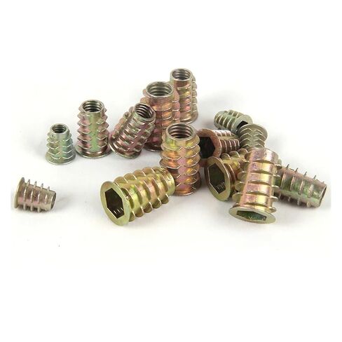 Idomin 10/20/30/50Pcs M4 M5 M6 M8 M10 Zinc Alloy Thread for Wood Insert Nut Ring Hex Drive Head Furniture Nut(M4X10(50PCS)) in Kuwait