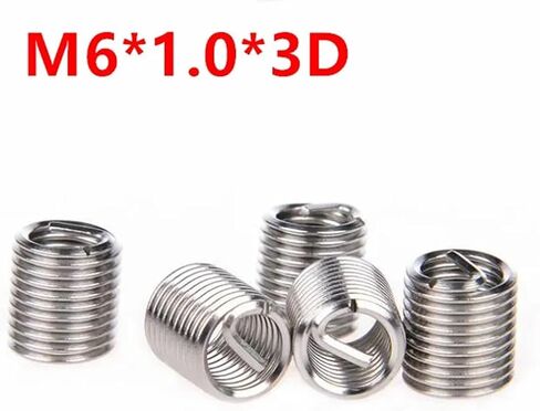 Idomin 100pcs M6 * 1.0 * 3D إدراج مؤشر ترابط الأسلاك 3d ، كم برغي سلك M6x3d ، M6 المسمار جلبة هليكوبايت سلك الإدراج SUS304 in Saudi Arabia