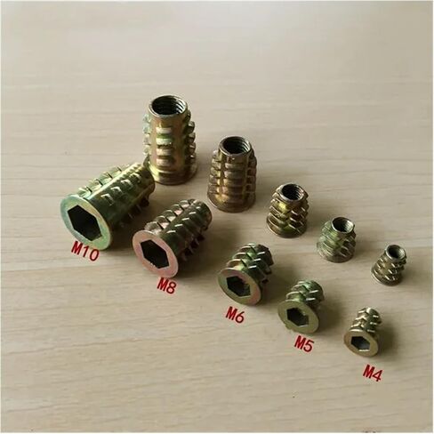 Idomin 10/20/30/50pcs M4 M5 M6 M8 M10 THELL SELOY THROPON FOR WOOD INSERT NUT HEX DRIVE DRIVE NUTS (M5X10 50PCS) in Saudi Arabia