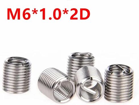 Idomin 100pcs M6 * 1.0 * 2d إدراج مؤشر ترابط الأسلاك ، كم برغي سلك M6x2d ، M6 المسمار جلبة هليكوبوت سلك الإدراج SUS304 in Saudi Arabia