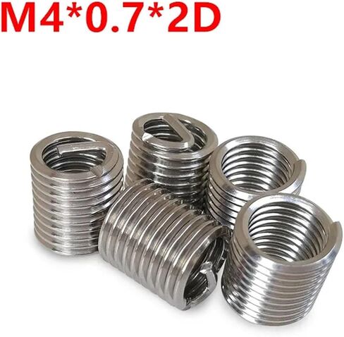 Idomin 100pcs M4 * 0.7 * 2d إدراج مؤشر ترابط الأسلاك ، كم برغي سلك M4x2d ، M4 برغي جلبة هليكوبايت سلك الإدراج SUS304 in Saudi Arabia