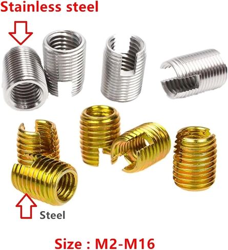 Idomin M2 M2.5 M3 M4 M5 M6 M8 M10 TESPANT THEDS SENPARD INSERT SCREET LUTPHING 302 SLOTED TYPE LEWSER REWSER INSERT مع الزنك (الصلب الكربوني ، M14 2PCS) in Saudi Arabia