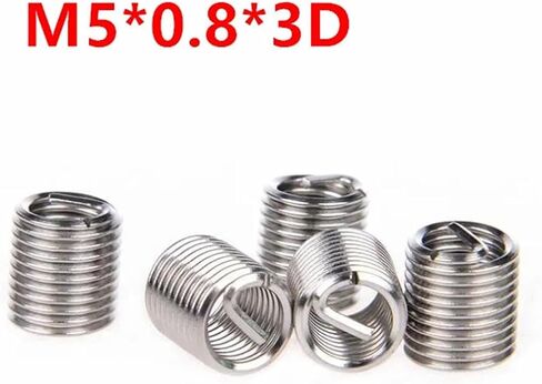 Idomin 100pcs M5 * 0.8 * 3D إدراج مؤشر ترابط الأسلاك 3D ، كم برغي سلك M5x3d ، M5 المسمار جلبة هليكوبوت سلك الإدراج SUS304 in Saudi Arabia