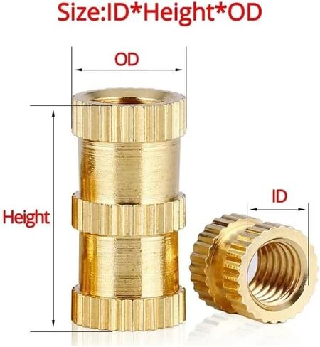 Idomin Hole Hole Brass Insert Nut Knurl ملولب النحاس المدمج مصبوب من البلاستيك المصبوب الساخن Melt Heat مجموعة M2 M2.5 M3 M5 M5 M6 M8 (6mm (30pcs) _M3 (OD 5mm)) in Saudi Arabia