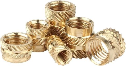 Idomin M2 M2.5 M3 M4 M5 M6 Brass Hot Melt Insert Knurled Nut Thread Heat Molding Double Twill Injection Embedment Nut for 3D Printer(Length 6mm,M4 (OD 6mm) 20pcs) in Saudi Arabia