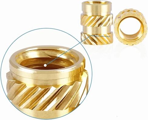 Idomin M2 M2.5 M3 M4 M5 M6 Brass Hot Melt Insert Knurled Nut Thread Heat Molding Double Twill Injection Embedment Nut for 3D Printer(Length 6mm,M4 (OD 6mm) 20pcs) in Saudi Arabia
