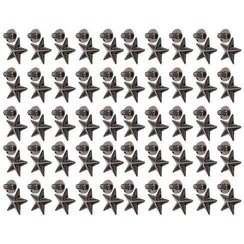 RiToEasysports Fashion Star Rivet Stud Button Basic Rivet for Bags Belts, 50 X Star 50 X Screw (Silver) in Kuwait