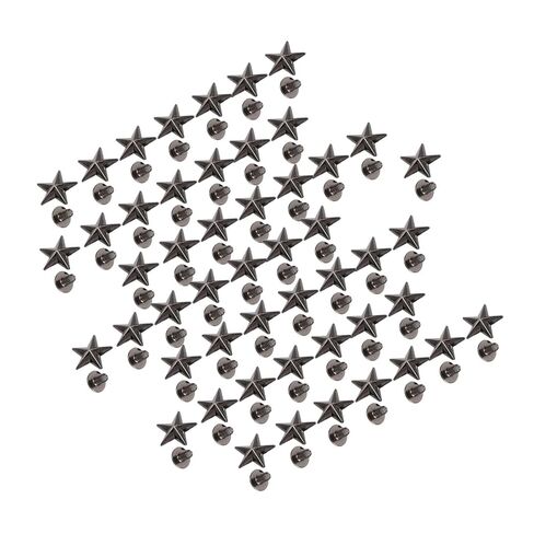 RiToEasysports Fashion Star Rivet Stud Button Basic Rivet for Bags Belts, 50 X Star 50 X Screw (Silver) in Kuwait