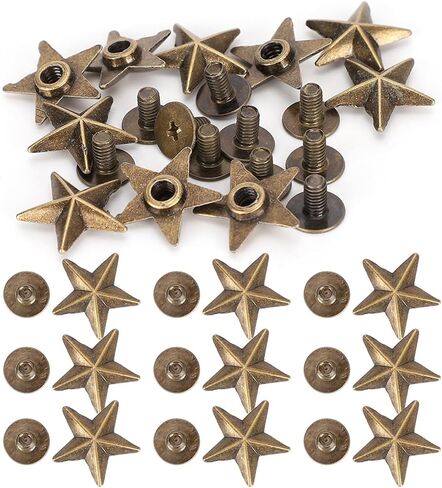 RiToEasysports Exquisite Workmanship Star Shape Rivet Studs for Clothing Shoes Decoration 14mm for Craft Lovers (Gold) in Saudi Arabia