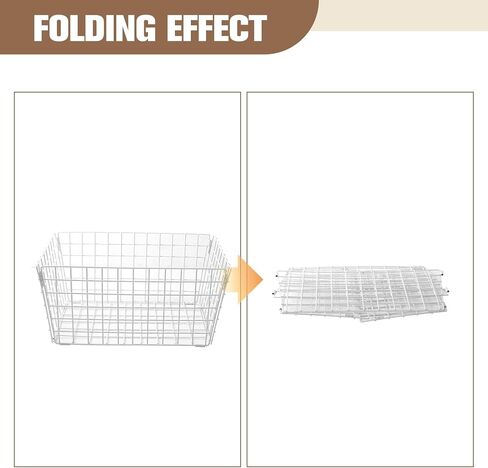 Tricycle Rear Basket, Folding Large Adult Trike Cargo Baskets with 50L Capacity, Waterproof Rear Metal Baskets with Trike Basket Liner for 20 24 26 Inch Electric Tricycles, White in Kuwait