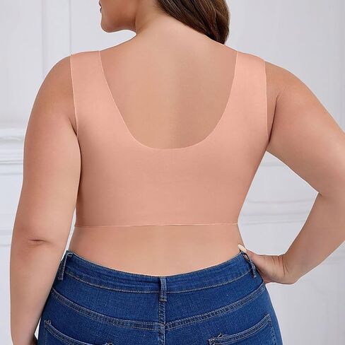 Bra for Seniors Front Closure Breathable Push Up Bras Wireless Support No Underwire Daisy Bra Deep V Neck Bralettes in Saudi Arabia