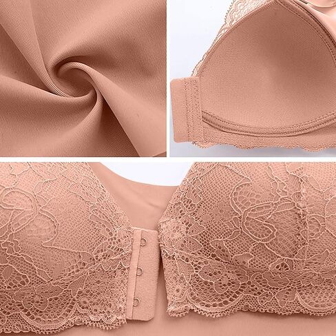 Bra for Seniors Front Closure Breathable Push Up Bras Wireless Support No Underwire Daisy Bra Deep V Neck Bralettes in Saudi Arabia