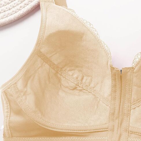 Plus Size Daisy Bras for Older Women Comfy Zip Front Push Up No Underwire Supportive Bra Full Coverage Bralettes in Saudi Arabia