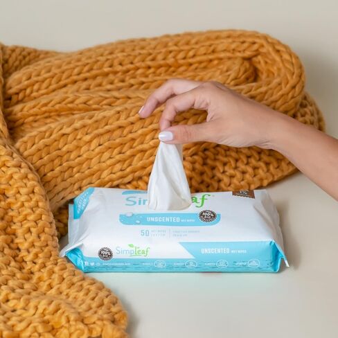 Flushable Wet Wipes Unscented | Plastic Free, Paraben & Alcohol Free | Hypoallergenic & Safe for Sensitive Skin | Soothing Aloe Formula | Adult Toilet Wipes (3 x 50 Counts Pack) 150 Counts in Kuwait