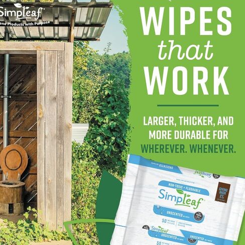 Flushable Wet Wipes Unscented | Plastic Free, Paraben & Alcohol Free | Hypoallergenic & Safe for Sensitive Skin | Soothing Aloe Formula | Adult Toilet Wipes (3 x 50 Counts Pack) 150 Counts in Kuwait