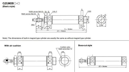 CDM2B CDM2B32 CDM2B40 المدمج في MACENT MINI AIR ALINDER CALINDER TYPE TYPE DOUBLE ACTION ROD (-225Z ، CDM2B40) in Saudi Arabia