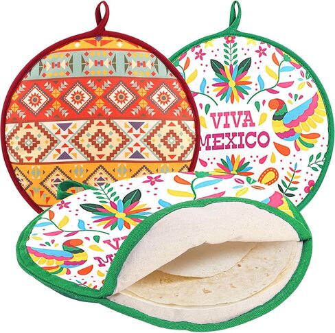 2 PCS Tortilla أكثر دفئا ، دافئ تورتيلا قابلة للميكروويف 12 بوصة للتاكو ، كويساديلا و gorditas ، النسيج المعزول الممتاز (القطن 100 ٪) ، يحافظ على دافئة 45+ دقيقة ، عائلة العيد الأساسية (النمط الكلاسيكي) in Kuwait