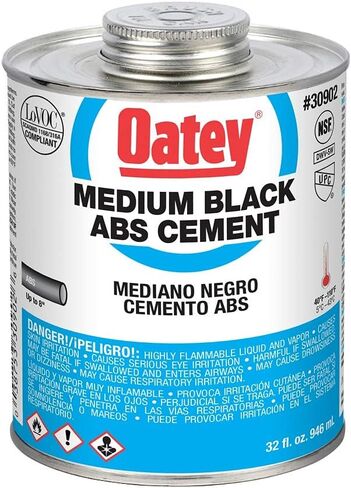 Oatey 30902 ABS Medium Cement, Black, 32-Ounce, 32 oz, 32 Ounce in Saudi Arabia