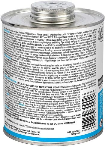 Oatey 30902 ABS Medium Cement, Black, 32-Ounce, 32 oz, 32 Ounce in Saudi Arabia