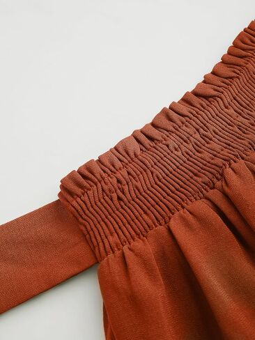 CIDER High Rise Bowknot Shirred Wide Leg Trousers in Saudi Arabia