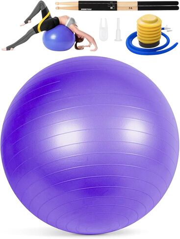 Cardio Drumming Set, 15.6" Exercise Ball with Pump & Cardio Drumming Sticks Adults Premium Aerobic Drumming Kit for Stability, Rhythm, Gymnastics in Kuwait