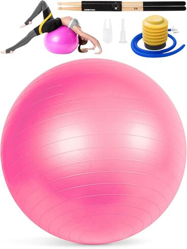 Cardio Drumming Set, 15.6" Exercise Ball with Pump & Cardio Drumming Sticks Adults Premium Aerobic Drumming Kit for Stability, Rhythm, Gymnastics in Kuwait