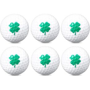 6 Pcs Golf Balls Four Leaf Clover Lucky Accessories Novelty Funny Golfer Birthday Gifts for Men Women Coworkers Employee Golfers Lovers in Kuwait